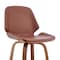 Armen Living Arabela 26" Brown Faux Leather and Walnut Wood Swivel Bar Stool LCAABAWABR26 - alternate 8